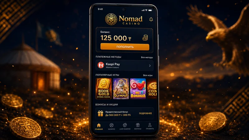 Регистрация в мобильном приложении Nomad Casino Android